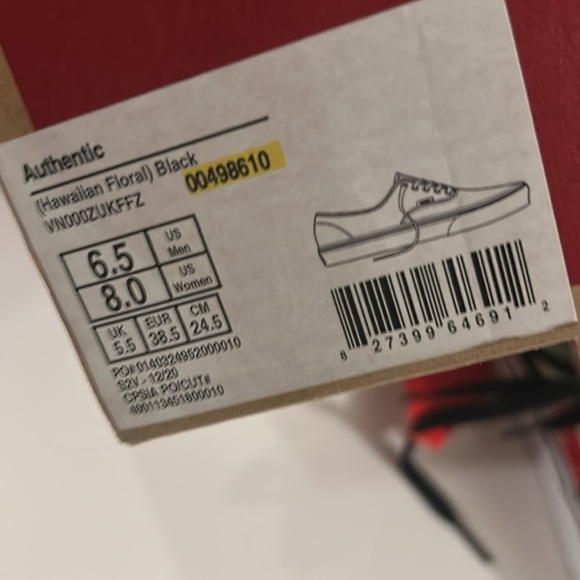 VANS Authentic low top Hawaiian black ladies sneakers size 8 M US NEW in box - Picture 3 of 9